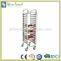 Baking tray rack Four PVC wheel, kitchen service catering tray trolley for restaurants